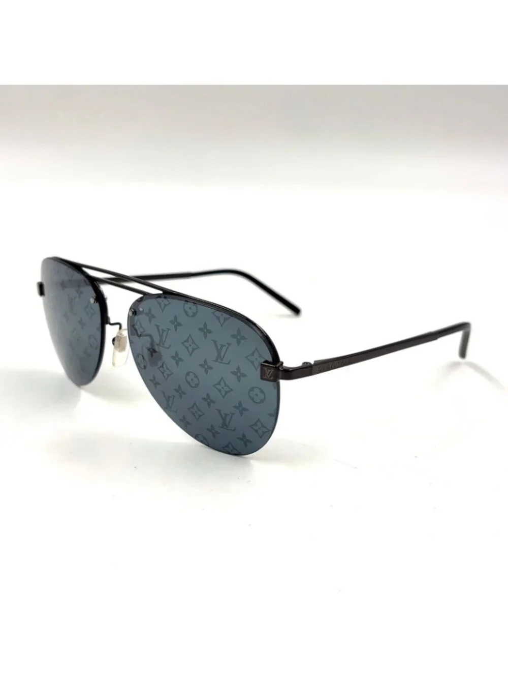 Louis Vuitton Clockwise Acetate Metal Gray Black Sunglasses Eyewear